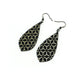 Gem Point [32R] // Acrylic Earrings - Brushed Gold, Black
