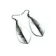 Gem Point [14] // Acrylic Earrings - Brushed Silver, Black