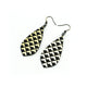 Gem Point [36R] // Acrylic Earrings - Brushed Gold, Black