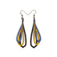 Saturā Leather Earrings 11 // Black, Gold, Blue Pearl