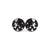 Circle Stud Earrings [Abstract_5R] // Acrylic - Brushed Silver, Black