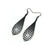 Slim Bevel Drops [03R_HalftoneBurst] // Acrylic Earrings - Brushed Silver, Black