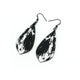 Gem Point [27R] // Acrylic Earrings - Brushed Silver, Black