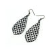 Gem Point [35R] // Acrylic Earrings - Brushed Silver, Black