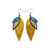 Nativas [3 Layer] // Leather Earrings - Gold, Purple, Turquoise
