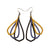 Saturā Leather Earrings 10 // Black, Purple Pearl, Gold