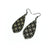 Gem Point [38R] // Acrylic Earrings - Brushed Gold, Black