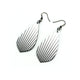 Gem Point [08] // Acrylic Earrings - Brushed Silver, Black