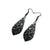 Slim Bevel Drops [02R_Abstract] // Acrylic Earrings - Brushed Silver, Black