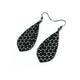 Gem Point [03R] // Acrylic Earrings - Brushed Silver, Black