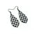 Gem Point [36R] // Acrylic Earrings - Brushed Silver, Black