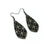 Gem Point [39R] // Acrylic Earrings - Brushed Gold, Black