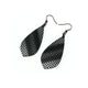 Gem Point [11R] // Acrylic Earrings - Brushed Silver, Black