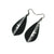 Gem Point [14R] // Acrylic Earrings - Brushed Silver, Black