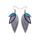 Nativas [3 Layer] // Leather Earrings - Silver, Purple, Turquoise