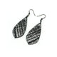 Gem Point [30R] // Acrylic Earrings - Brushed Silver, Black