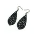 Gem Point [47R] // Acrylic Earrings - Brushed Silver, Black