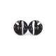 Circle Stud Earrings [Abstract_6R] // Acrylic - Brushed Silver, Black