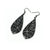 Gem Point [45R] // Acrylic Earrings - Brushed Silver, Black