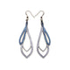 Saturā Leather Earrings 04 // Silver, Blue Pearl
