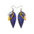 Nativas [3 Layer] // Leather Earrings - Purple, Yellow, Silver
