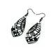 Gem Point [04R] // Acrylic Earrings - Brushed Silver, Black