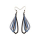 Saturā Leather Earrings 11 // Black, Blue Pearl, Silver