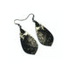 Gem Point [26R] // Acrylic Earrings - Brushed Gold, Black