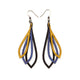 Saturā Leather Earrings 07 // Black, Purple Pearl, Gold