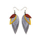 Nativas [3 Layer] // Leather Earrings - Silver, Yellow, Red