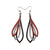 Saturā Leather Earrings 07 // Black, Silver, Red Pearl