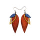 Nativas [3 Layer] // Leather Earrings - Red, Gold, Blue