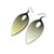 T7 [04_HalftoneRays] // Acrylic Earrings - Brushed Gold, Black