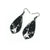 Gem Point [22R] // Acrylic Earrings - Brushed Silver, Black