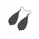 Gem Point [32R] // Acrylic Earrings - Brushed Silver, Black