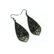 Gem Point [46R] // Acrylic Earrings - Brushed Gold, Black