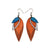 Nativas [3 Layer] // Leather Earrings - Orange, Silver, Turquoise