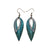 Nativas [2 Layer] // Leather Earrings - Turquoise, Silver