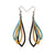 Saturā Leather Earrings 07 // Black, Gold, Turquoise Pearl