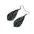 Gem Point [07R] // Acrylic Earrings - Brushed Silver, Black