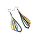 Saturā Leather Earrings 11 // Black, Turquoise Pearl, Gold