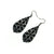 Gem Point [33R] // Acrylic Earrings - Brushed Silver, Black
