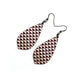 Gem Point [35R] // Acrylic Earrings - Brushed Nickel, Burgundy