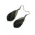 Gem Point [10R] // Acrylic Earrings - Brushed Gold, Black