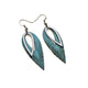 Nativas [2 Layer] // Leather Earrings - Turquoise, Silver