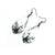 Gem Point [22] // Acrylic Earrings - Brushed Silver, Black