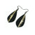 Gem Point [14R] // Acrylic Earrings - Brushed Gold, Black