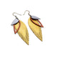 Nativas [3 Layer] // Leather Earrings - Gold, Red, Silver