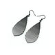 Gem Point [13R] // Acrylic Earrings - Brushed Silver, Black