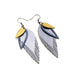 Nativas [3 Layer] // Leather Earrings - Silver, Blue, Gold